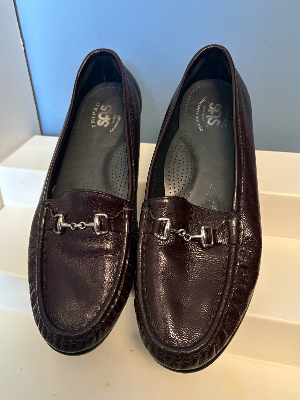 SAS Women’s Burgundy Leather Bit Loafers